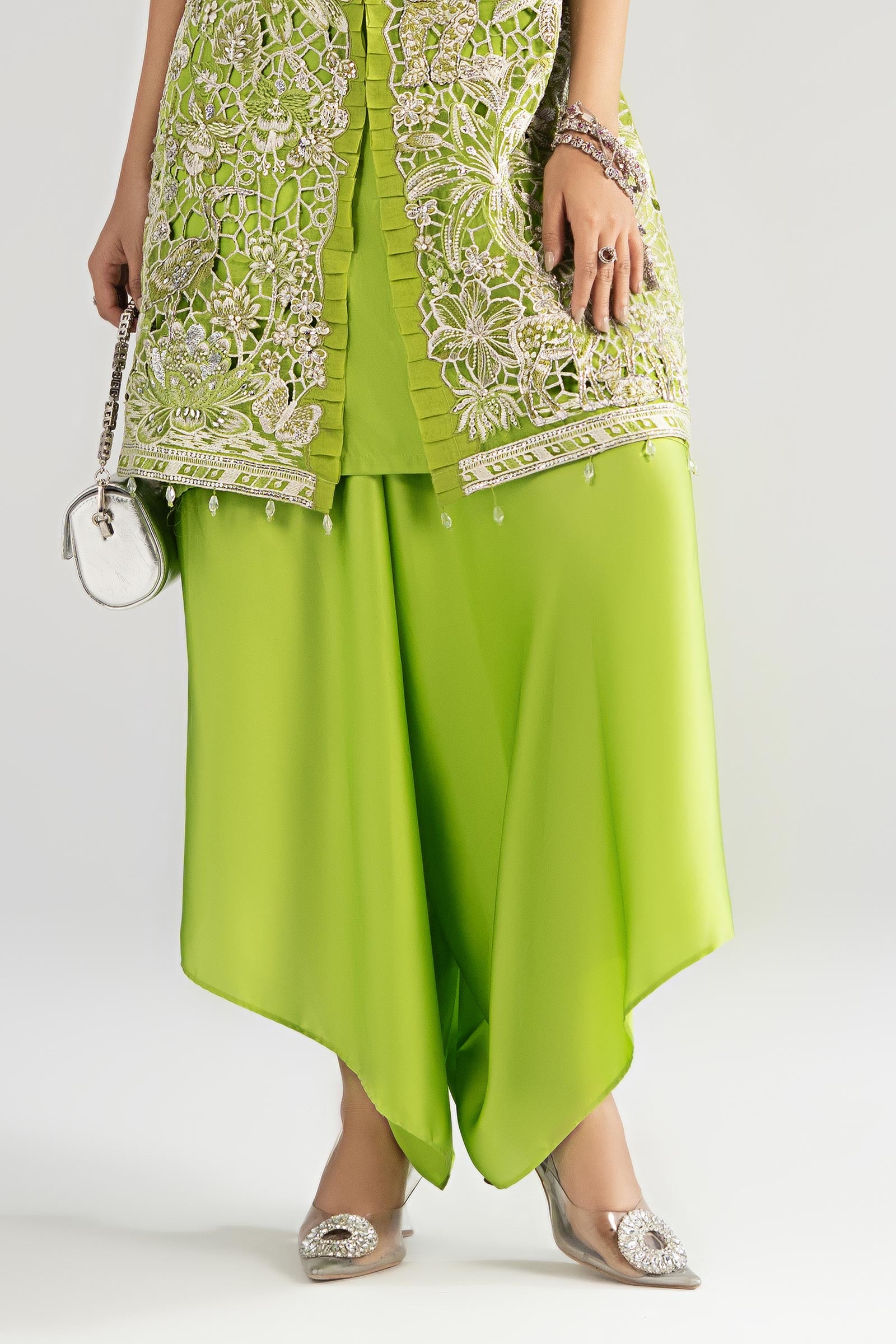 3 Piece Embroidered Organza Suit