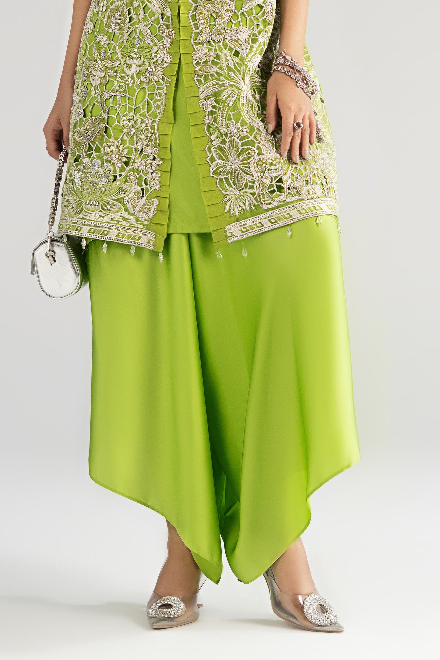 3 Piece Embroidered Organza Suit