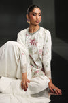 3 Piece Embroidered Raw Silk Suit