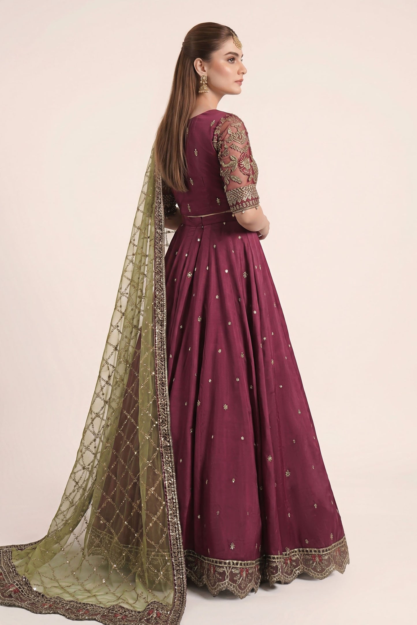 3 Piece Embroidered Raw Silk Suit