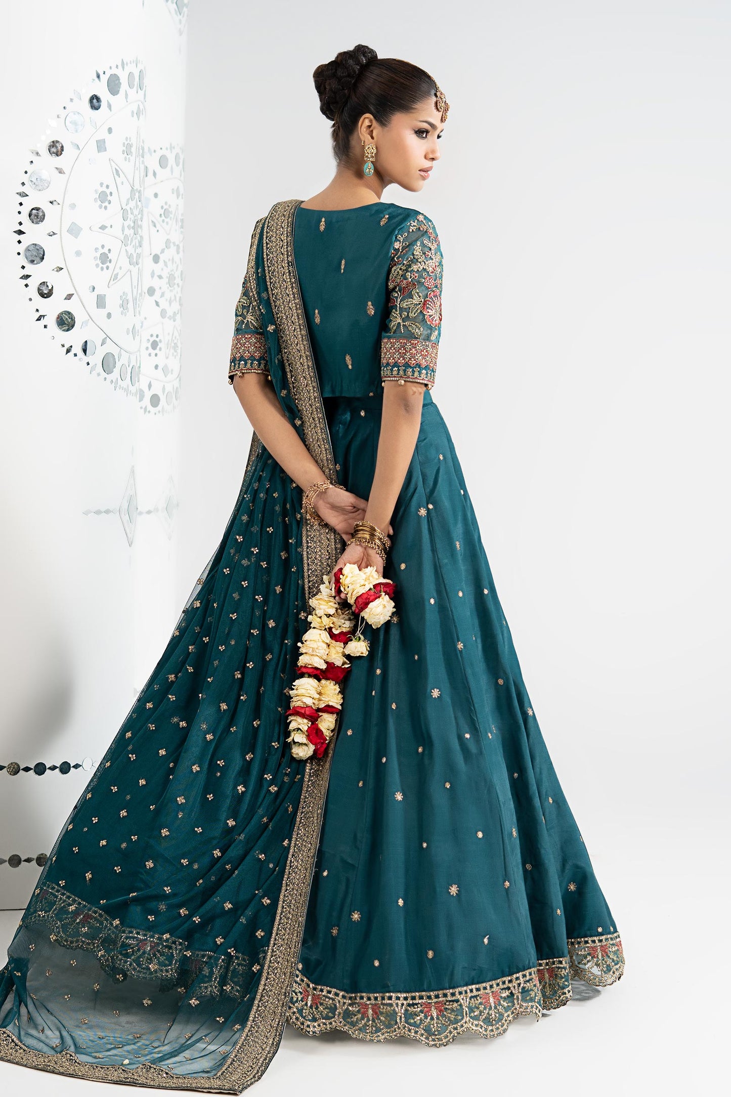 3 Piece Embroidered Raw Silk Suit