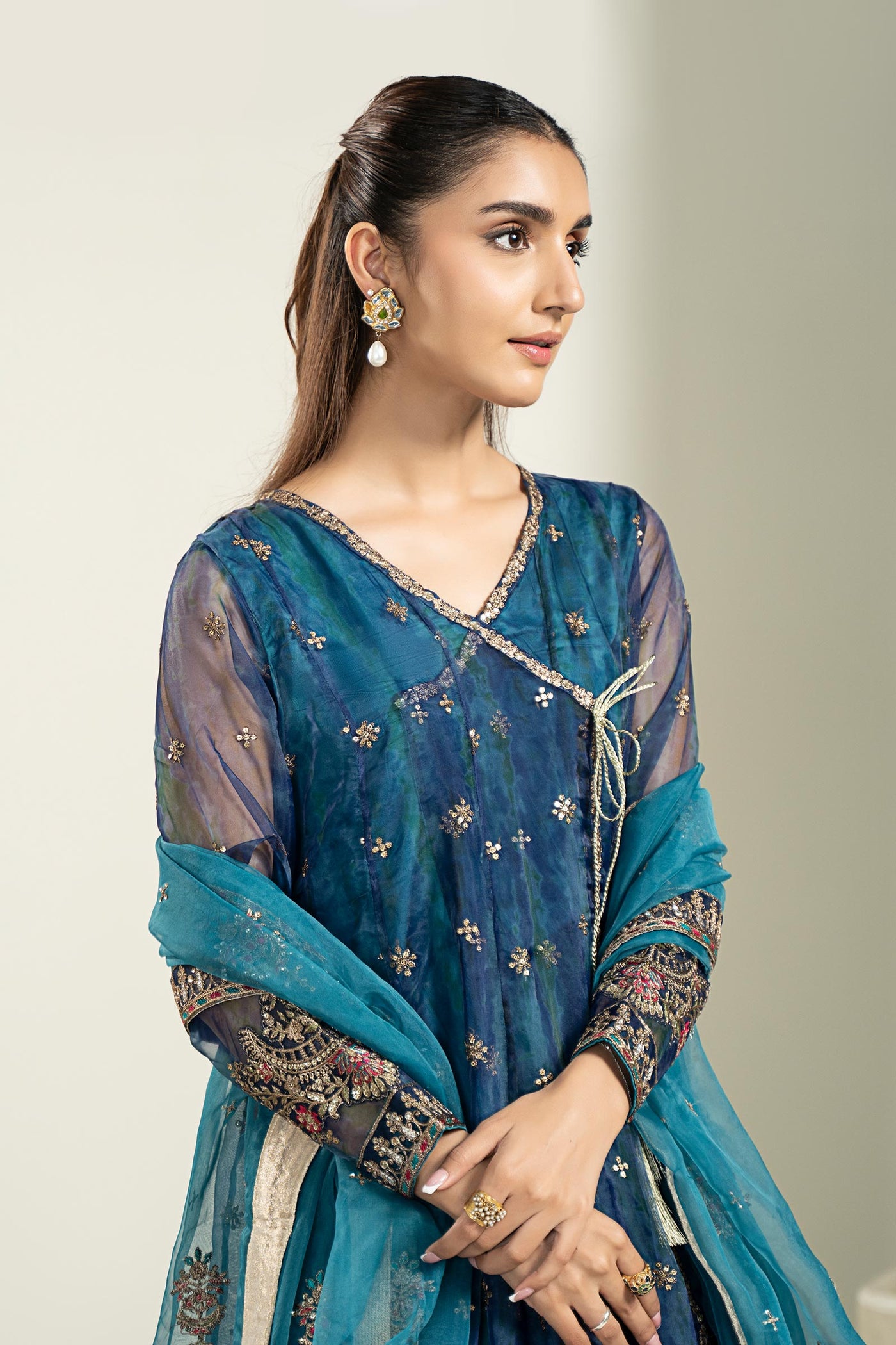 3 Piece Embroidered Frock