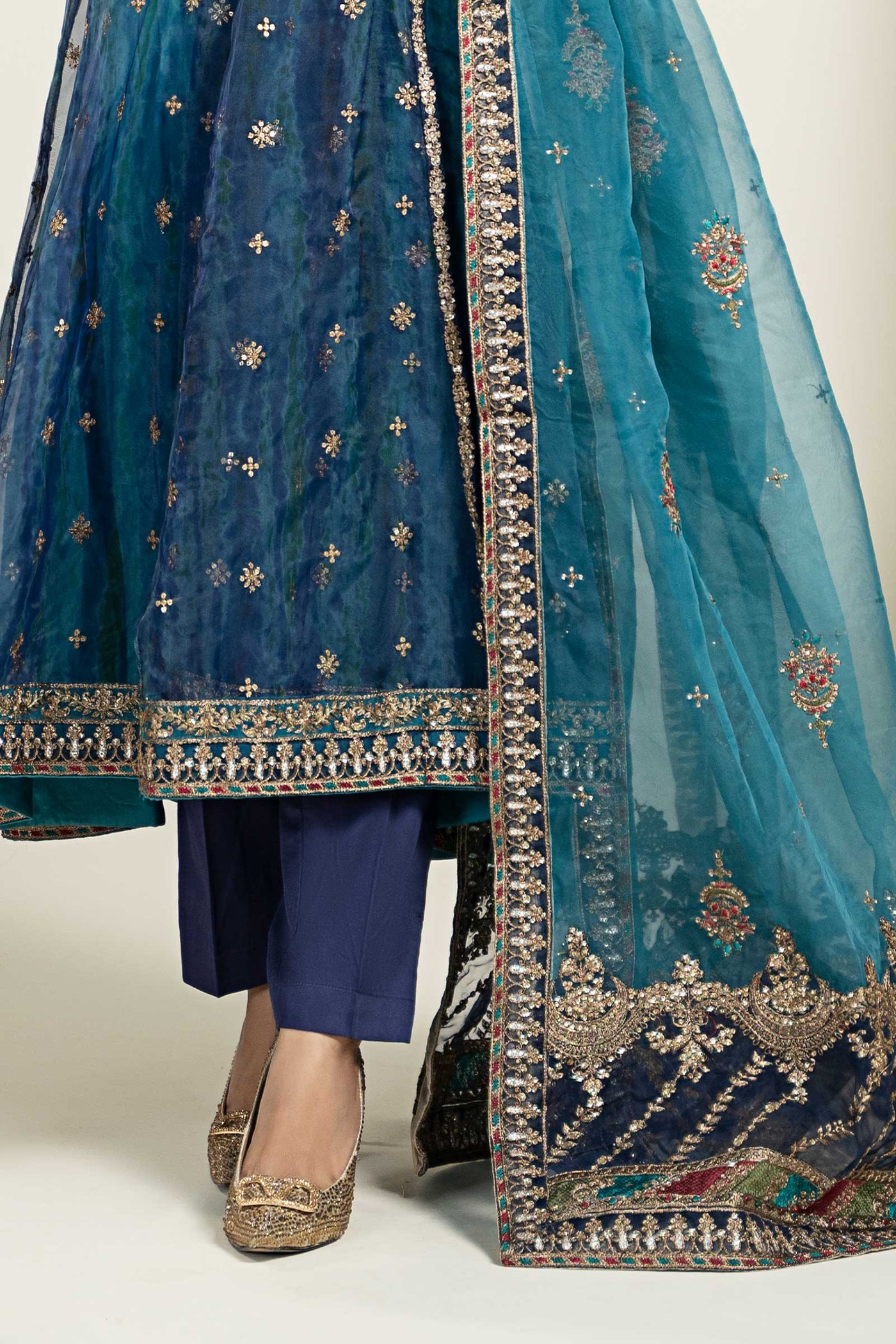 3 Piece Embroidered Frock