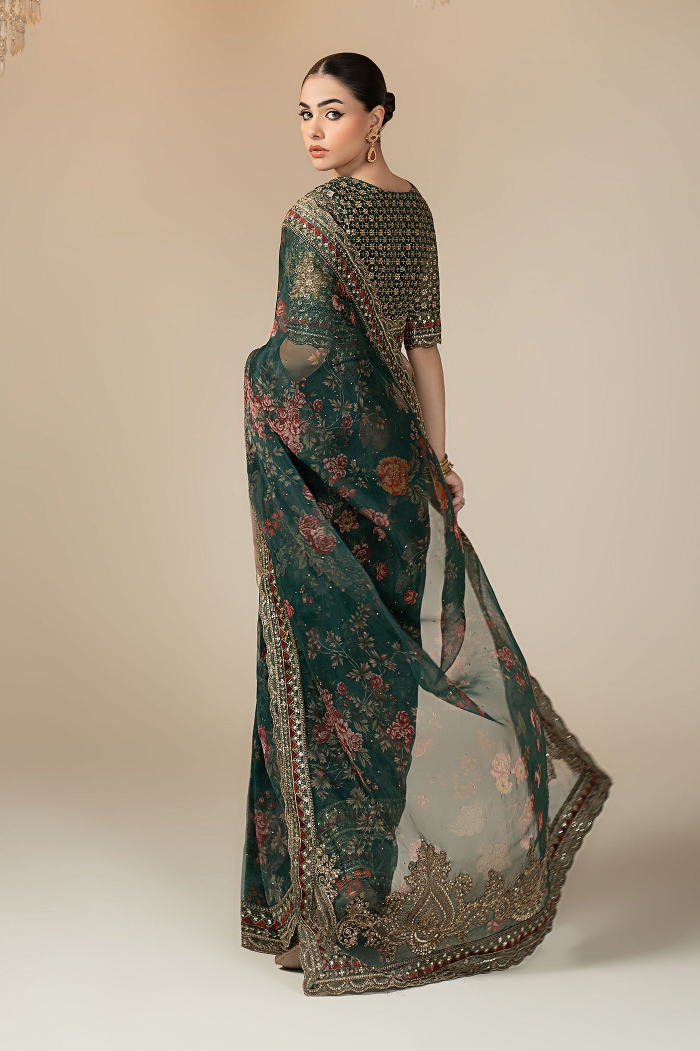 Embroidered Organza Saree