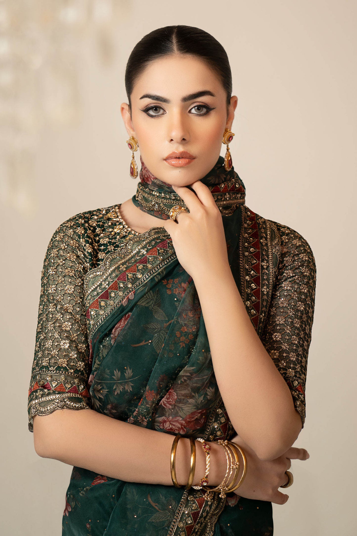 Embroidered Organza Saree