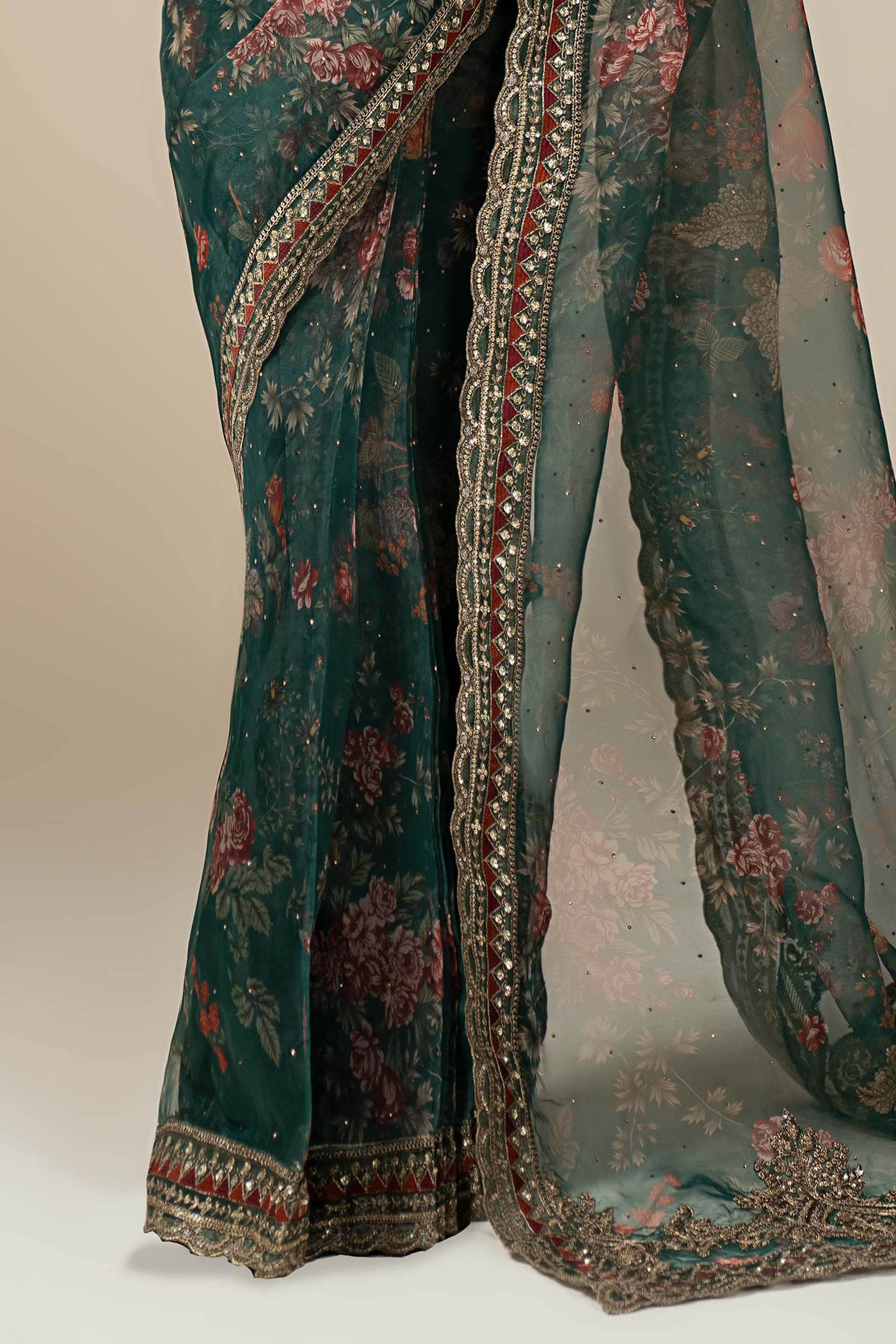 Embroidered Organza Saree