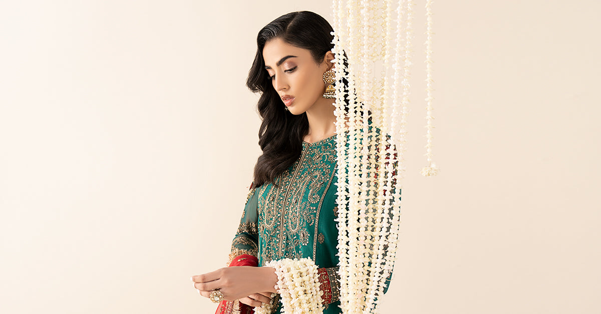 3 Piece Embroidered Raw Silk Suit