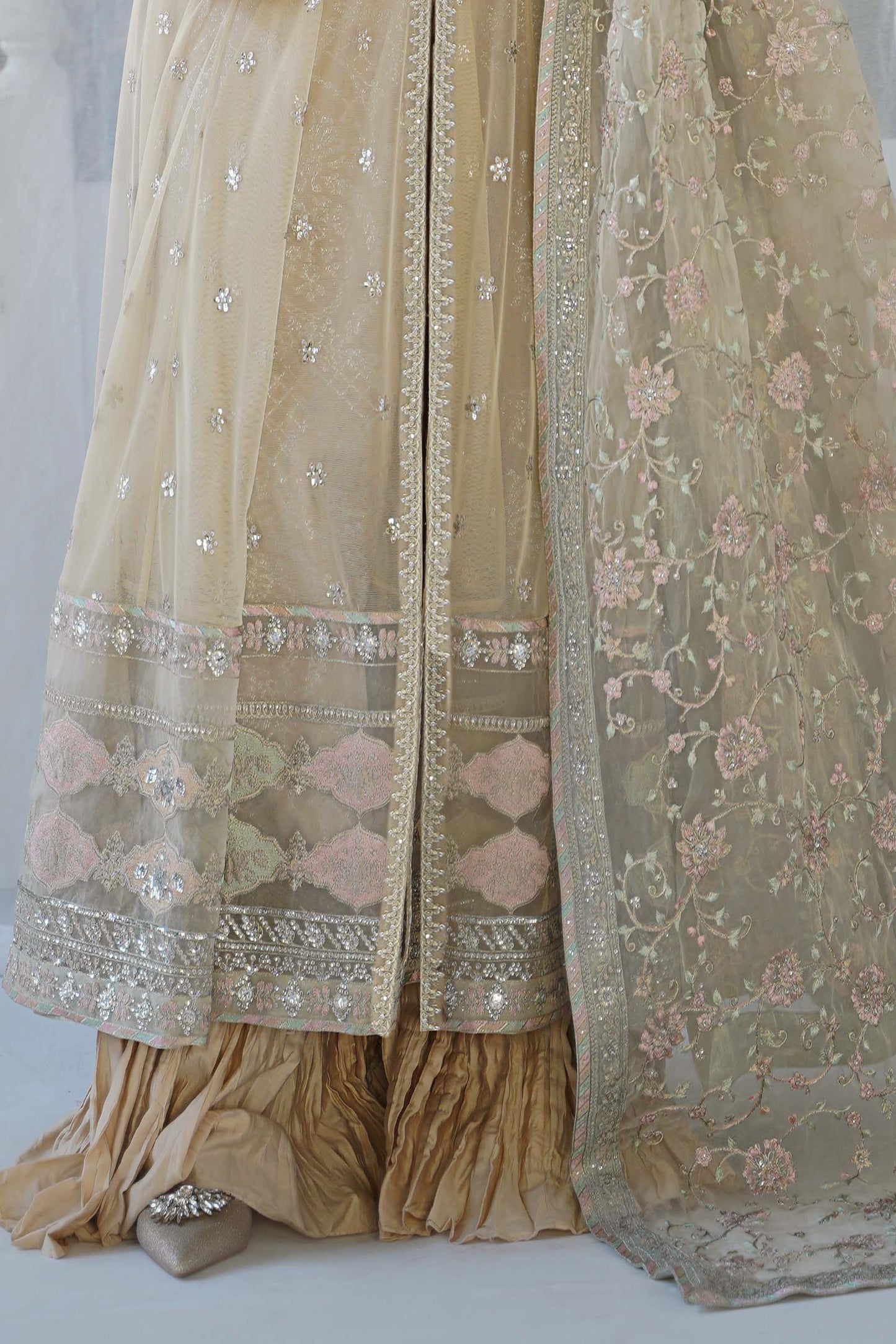 3 Piece Embroidered Net Suit