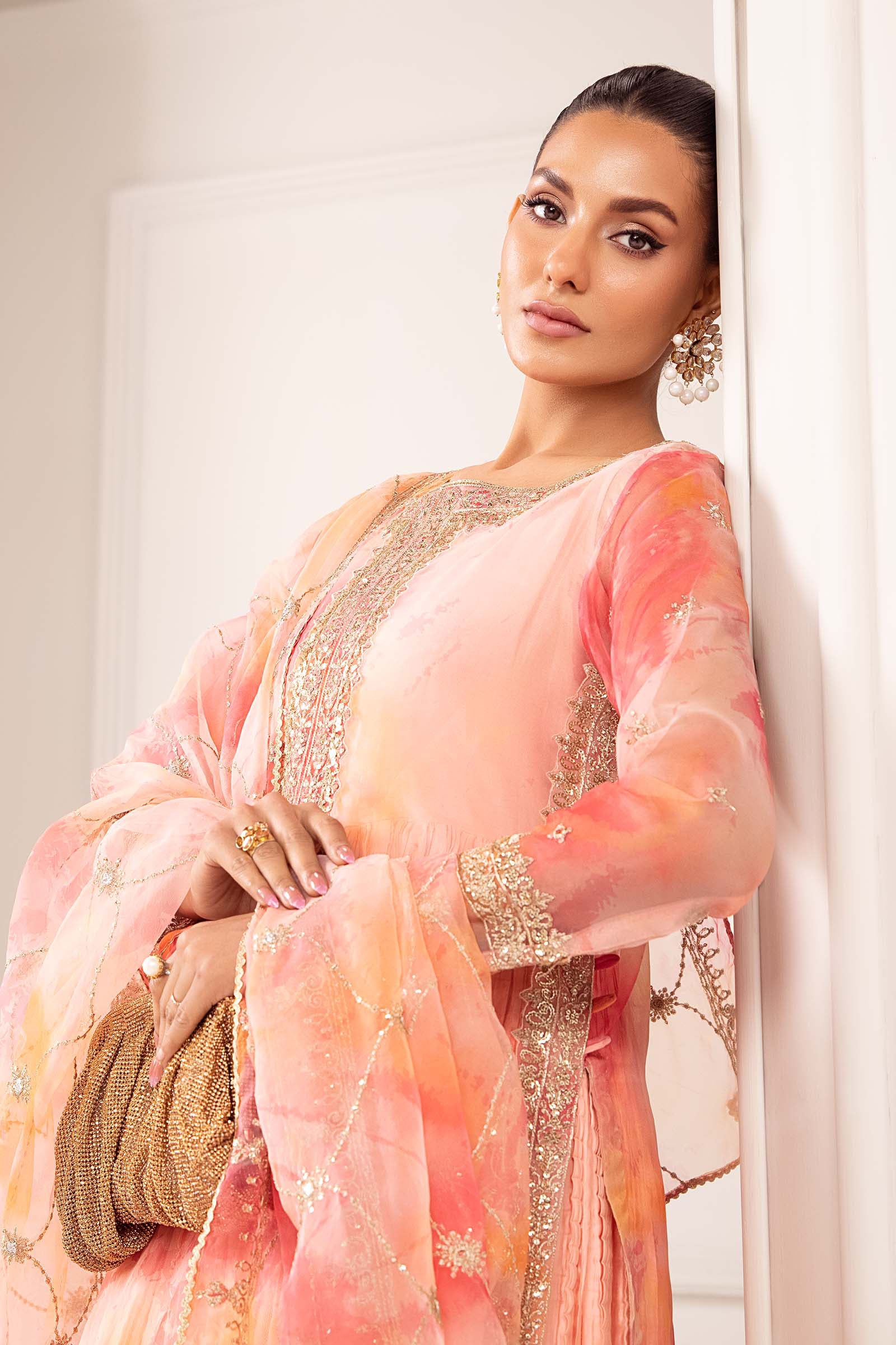 3 Piece Embroidered Organza Suit