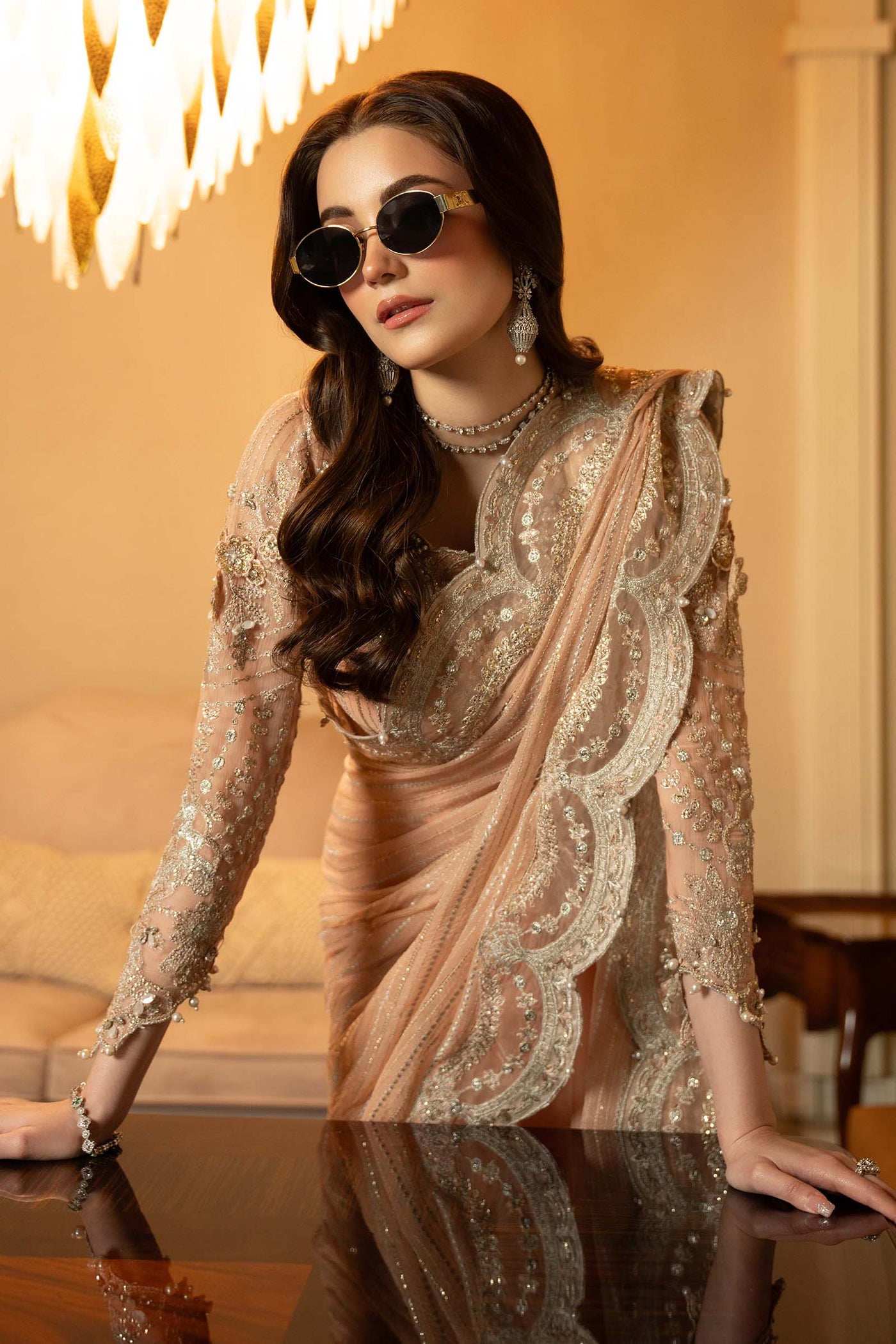 Embroidered Chiffon Saree