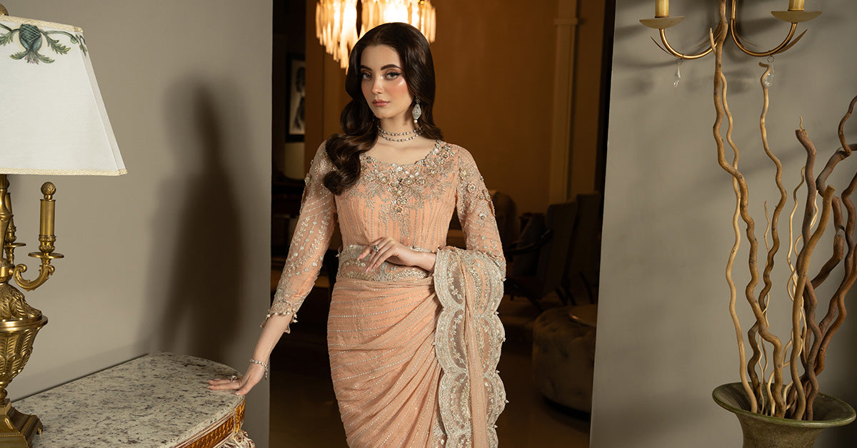 Embroidered Chiffon Saree