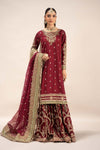 3 Piece Embroidered Raw Silk Suit