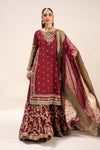 3 Piece Embroidered Raw Silk Suit