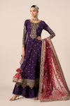 3 Piece Embroidered Raw Silk Suit