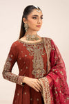 3 Piece Embroidered Raw Silk Suit