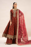 3 Piece Embroidered Raw Silk Suit