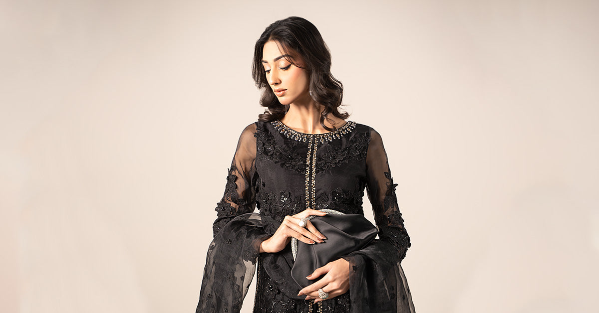 3 Piece Embroidered Organza Suit