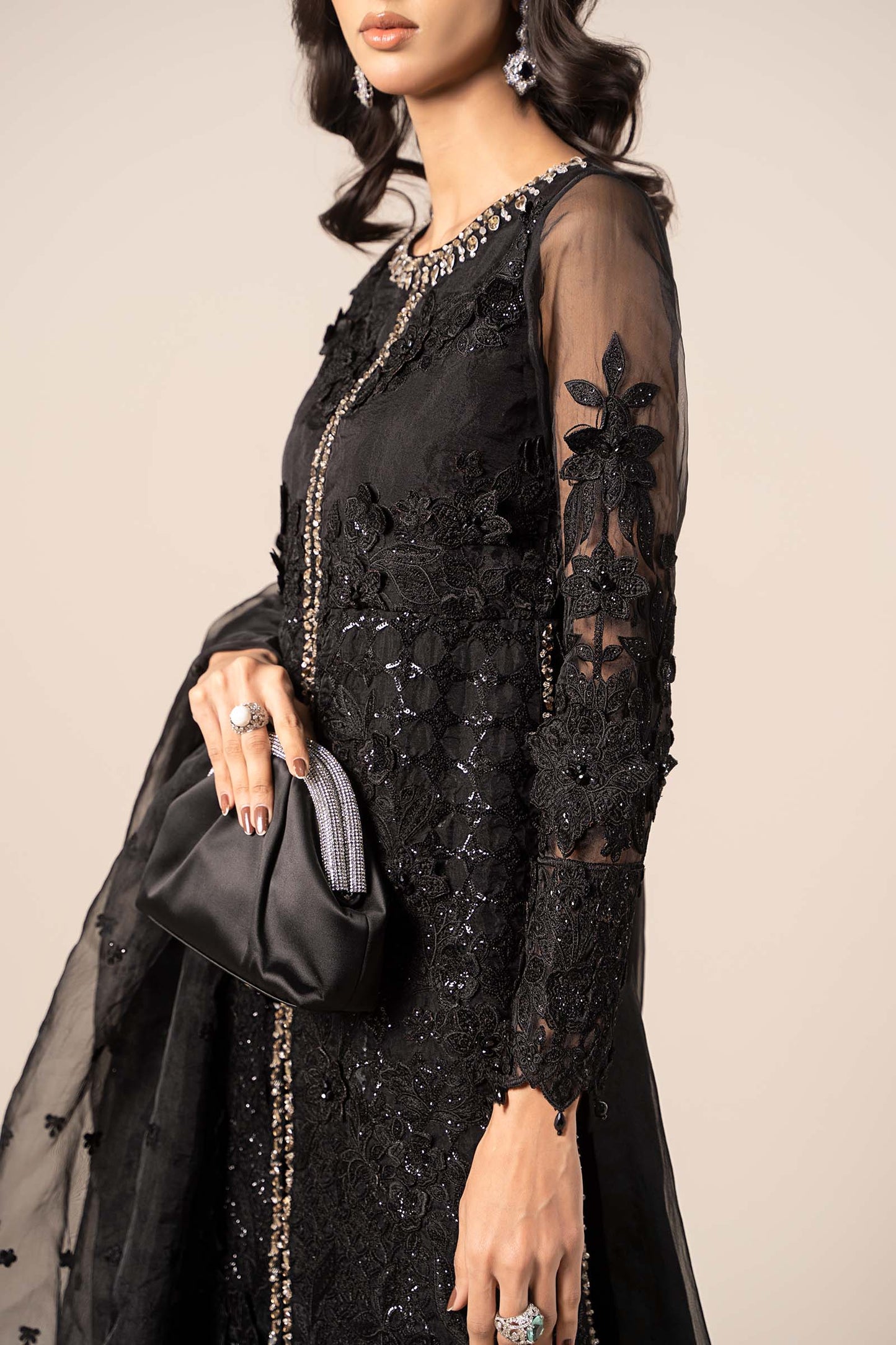 3 Piece Embroidered Organza Suit