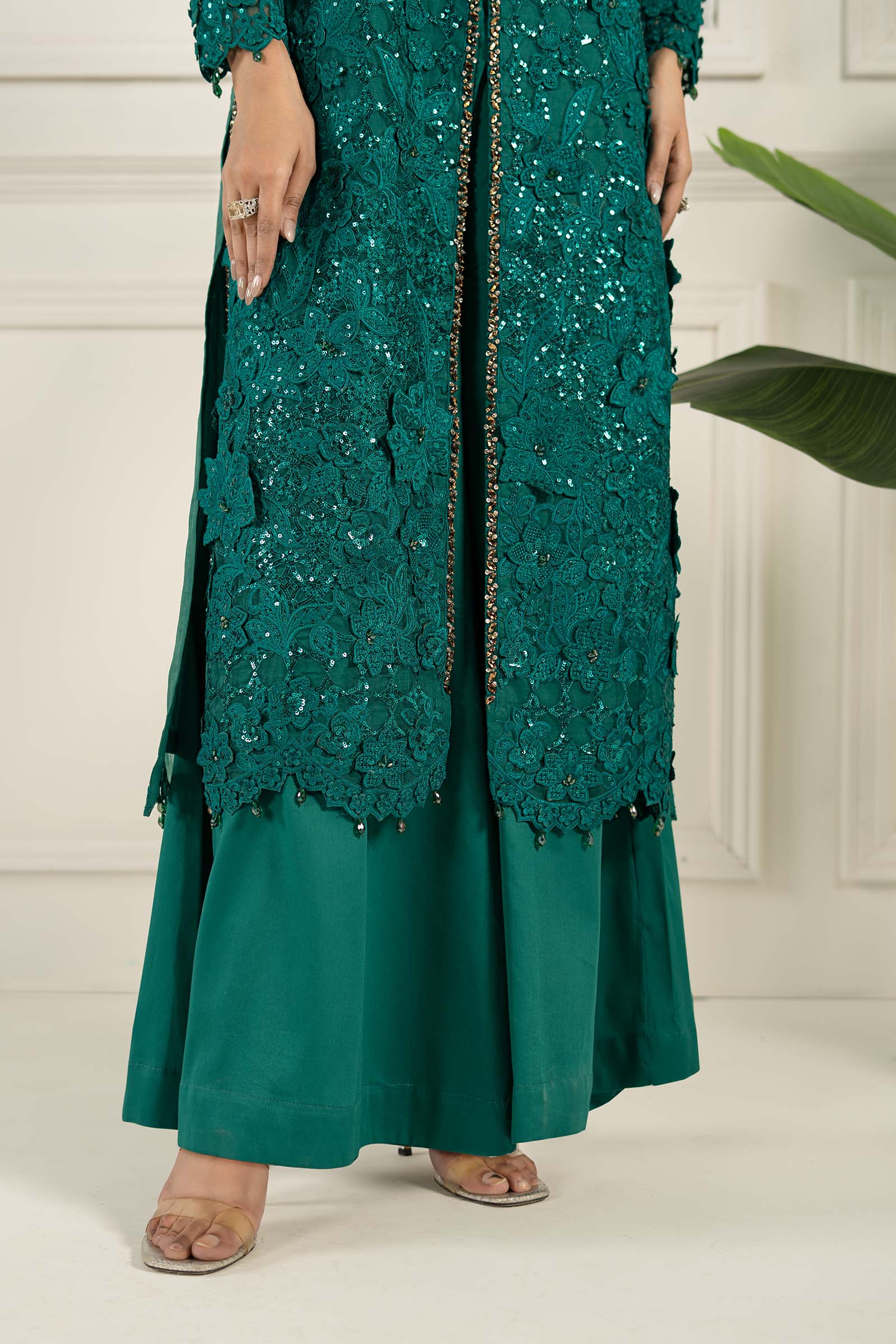 3 Piece Embroidered Organza Suit
