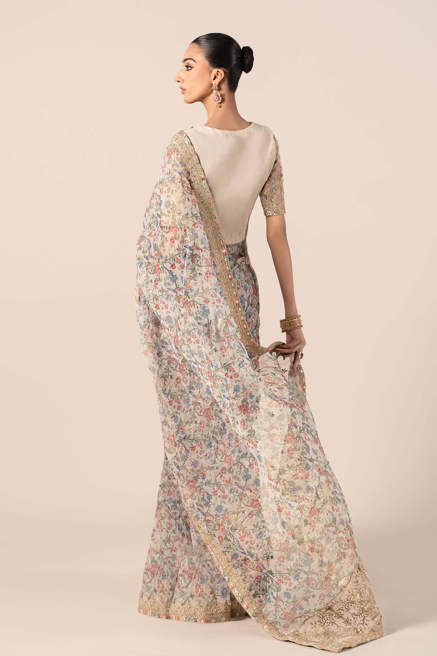 Embroidered Organza Saree