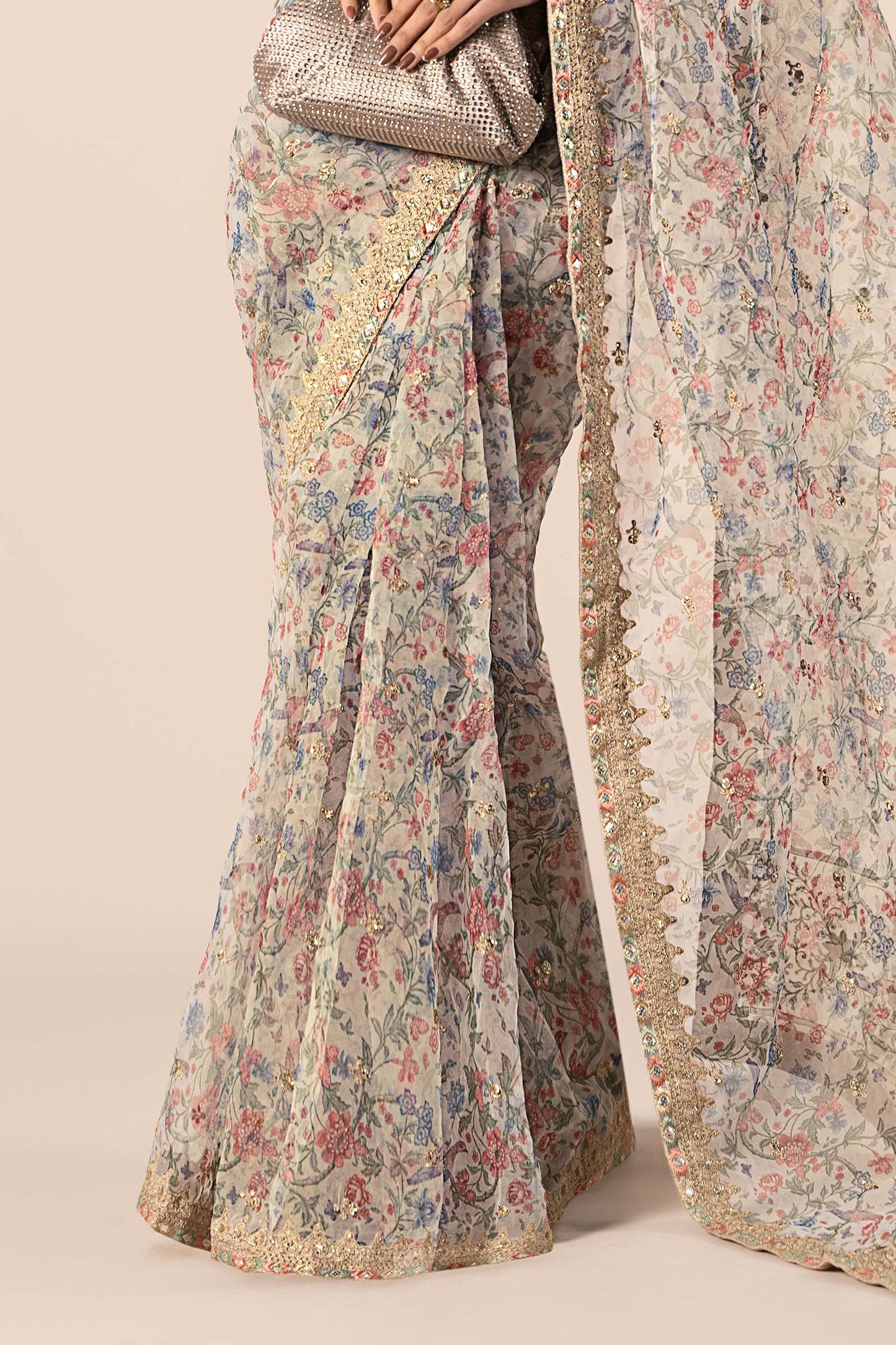 Embroidered Organza Saree