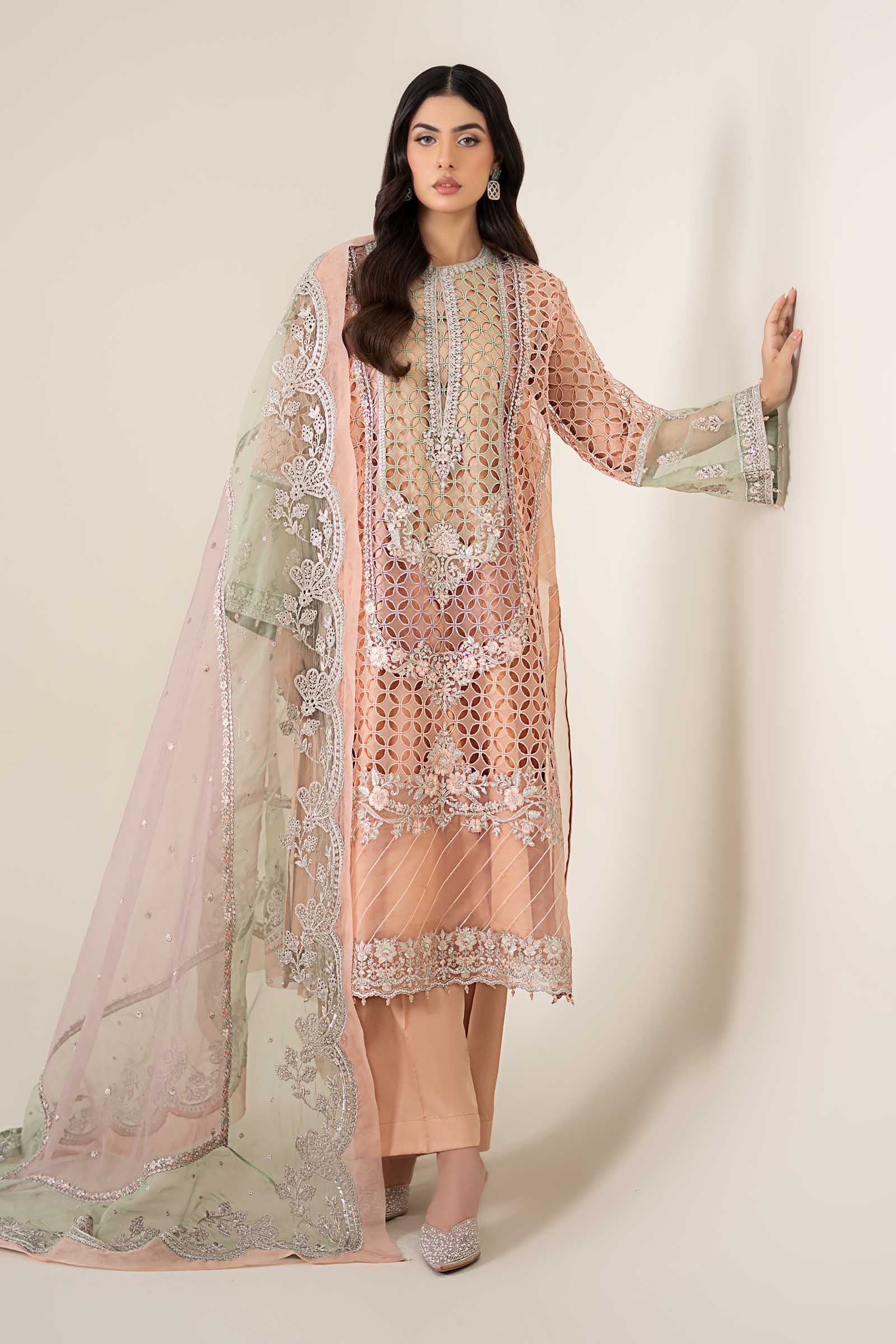 3 Piece Embroidered Organza Suit