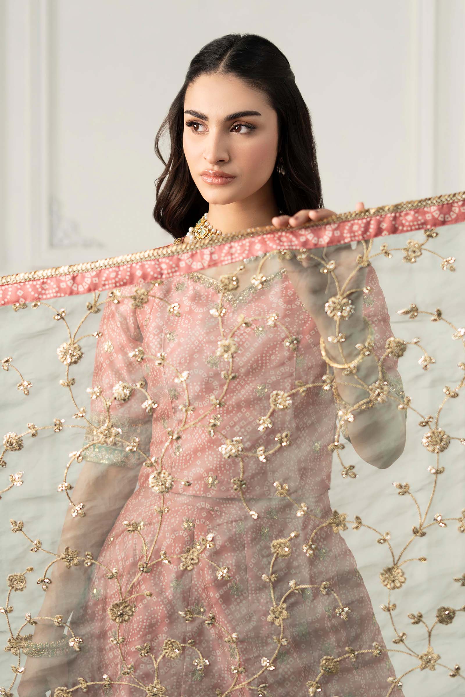 3 Piece Embroidered Raw Silk Suit