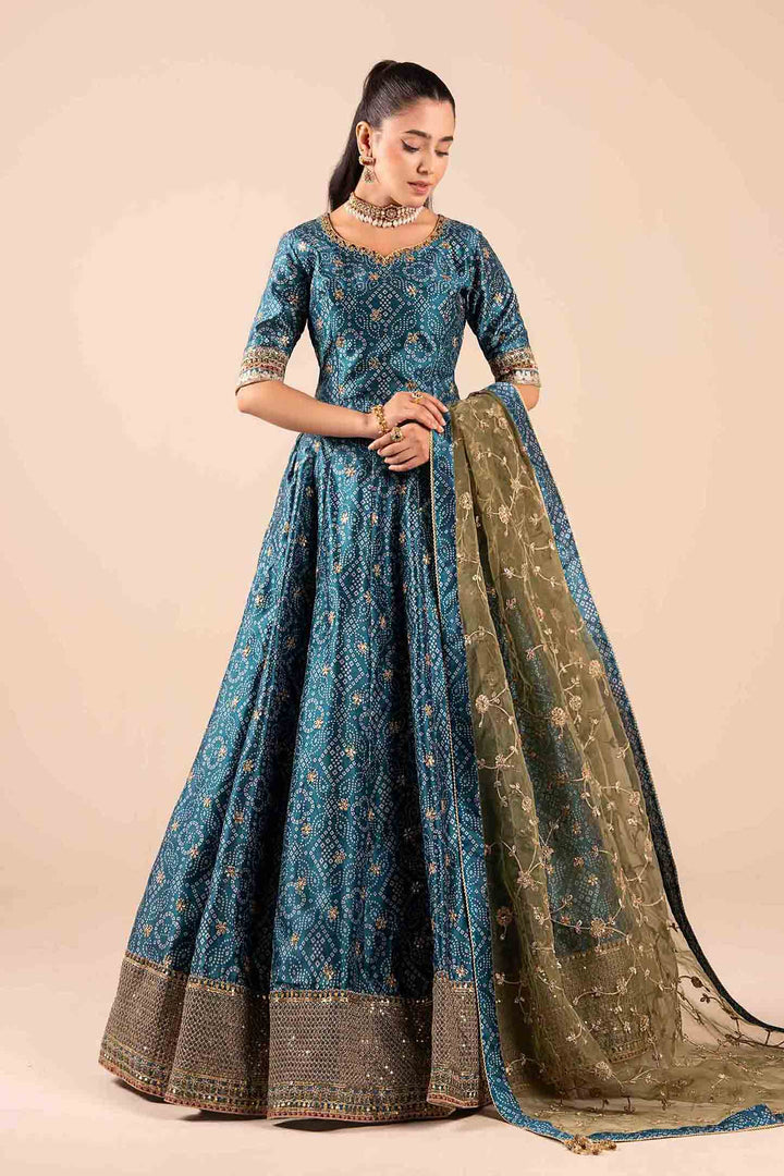 Embroidered Raw Silk Saree | SF-EF25-11 Eid Collection SFE2511-ESM-TEL