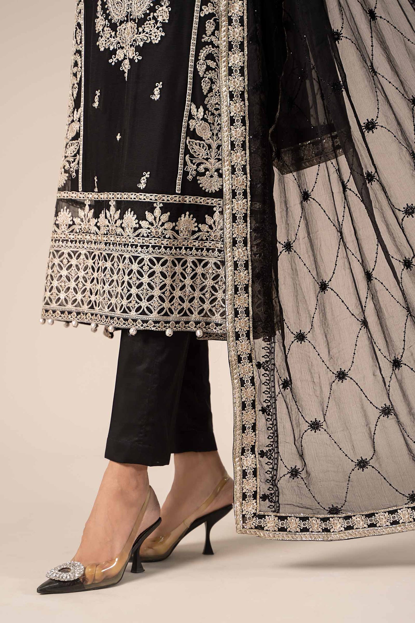 3 Piece Embroidered Chiffon Suit