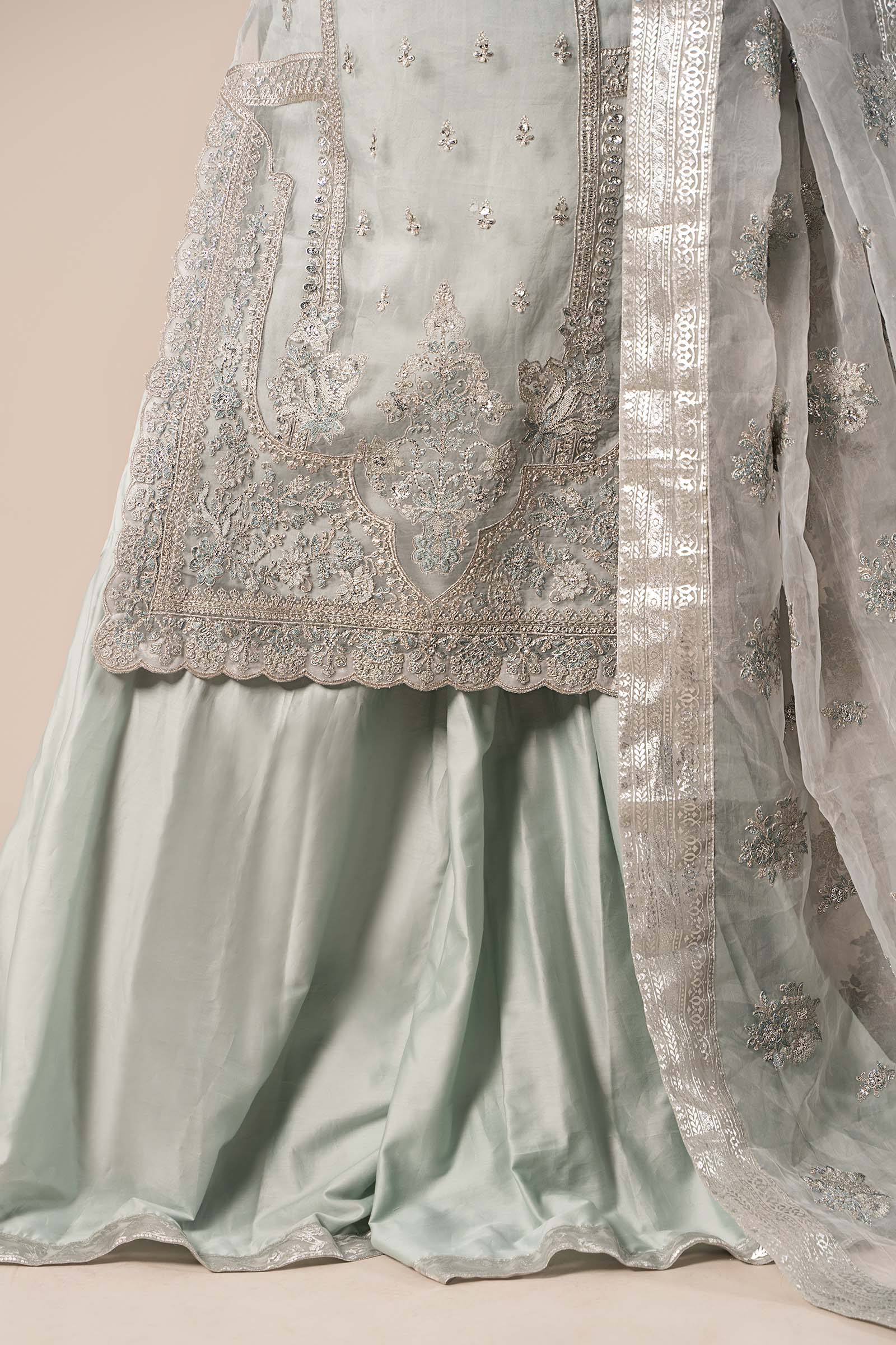 3 Piece Embroidered Organza Suit