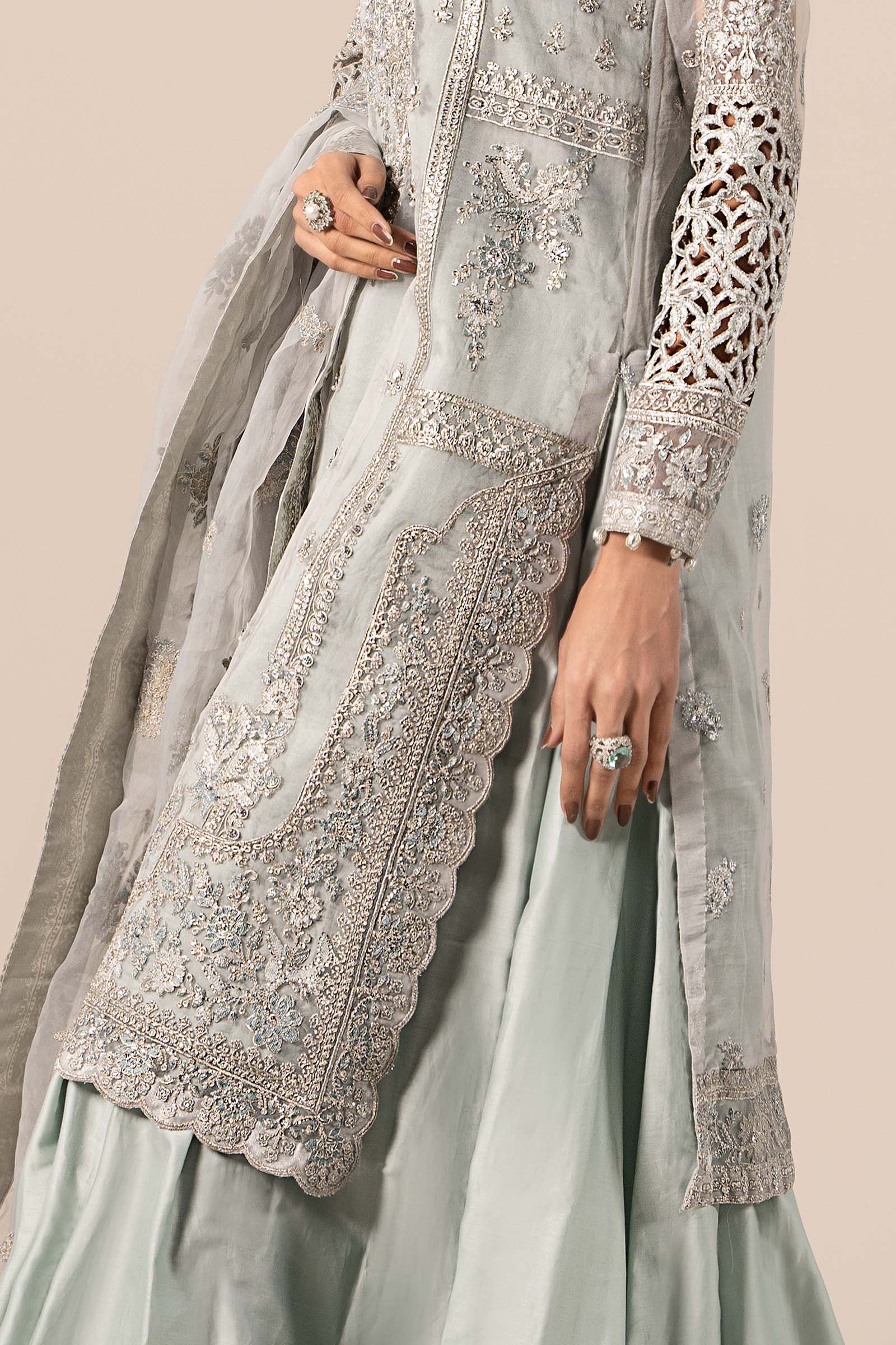 3 Piece Embroidered Organza Suit