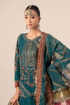 3 Piece Embroidered Raw Silk Suit