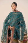 3 Piece Embroidered Raw Silk Suit