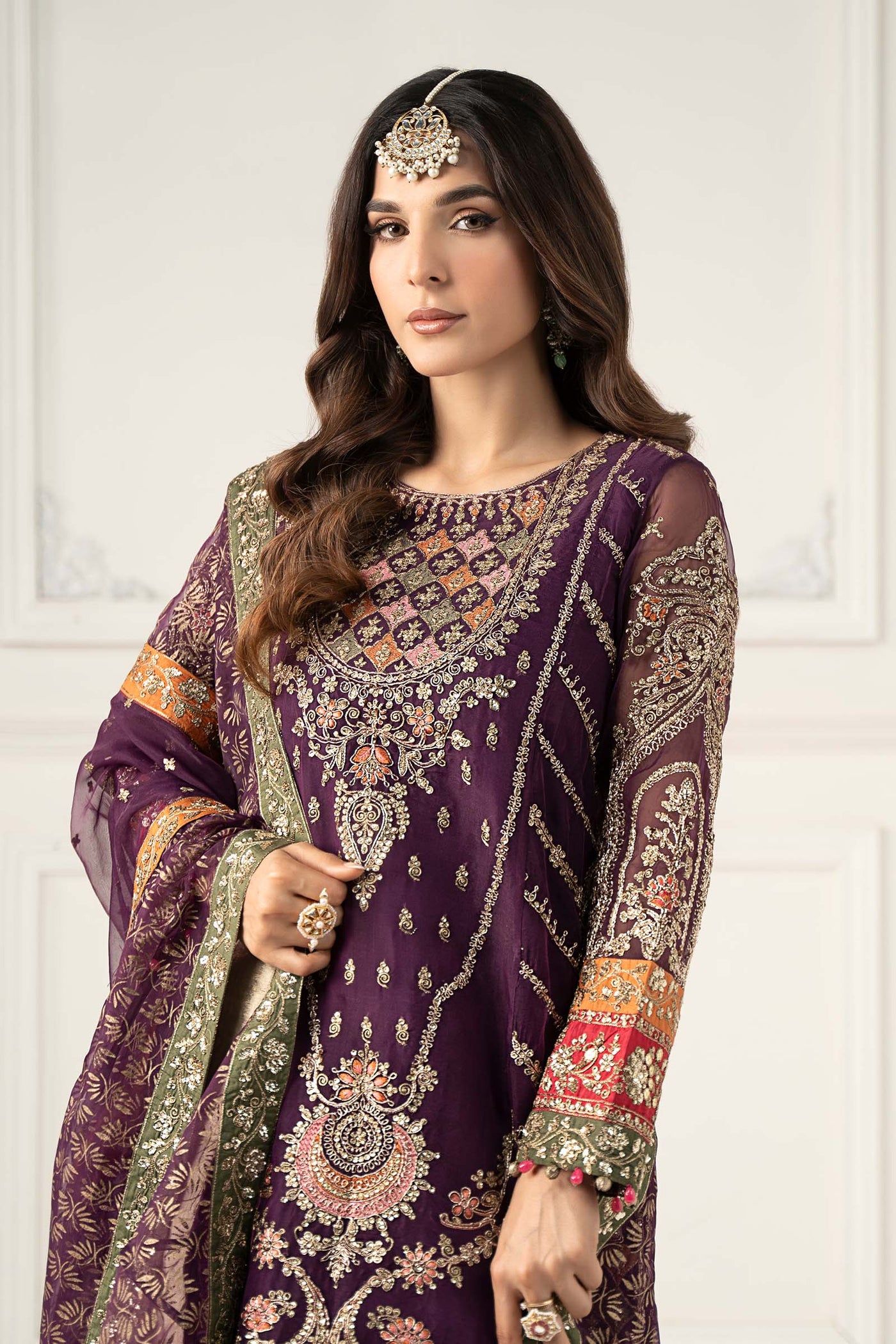 3 Piece Embroidered Organza Suit | SF-EF25-28