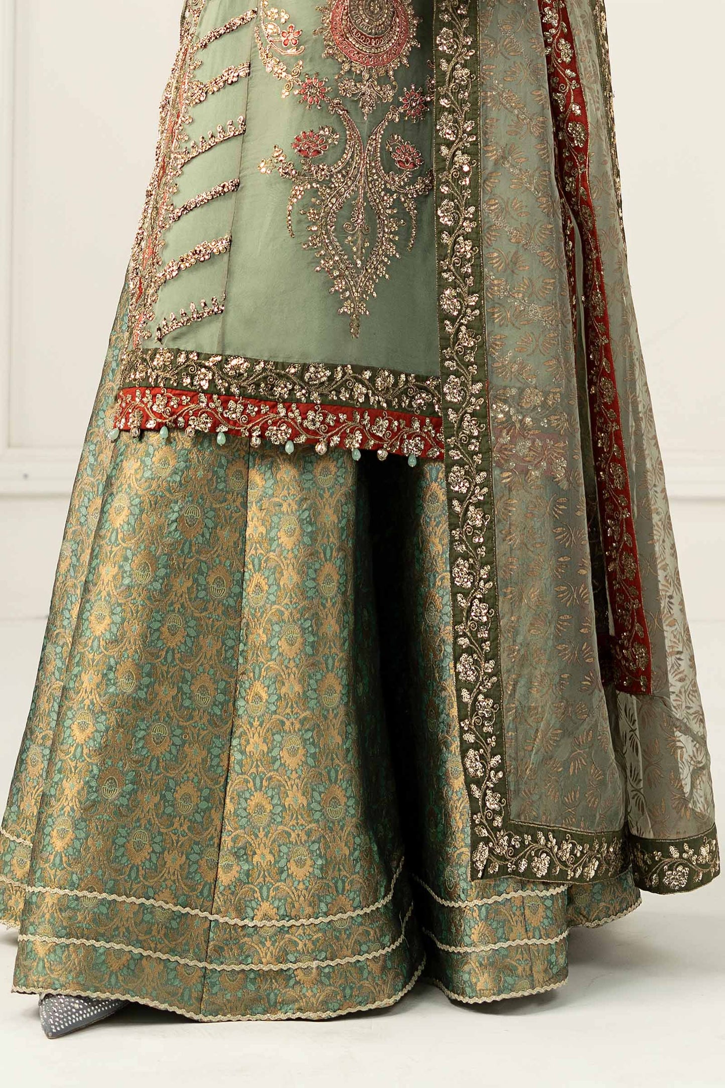 3 Piece Embroidered Organza Suit