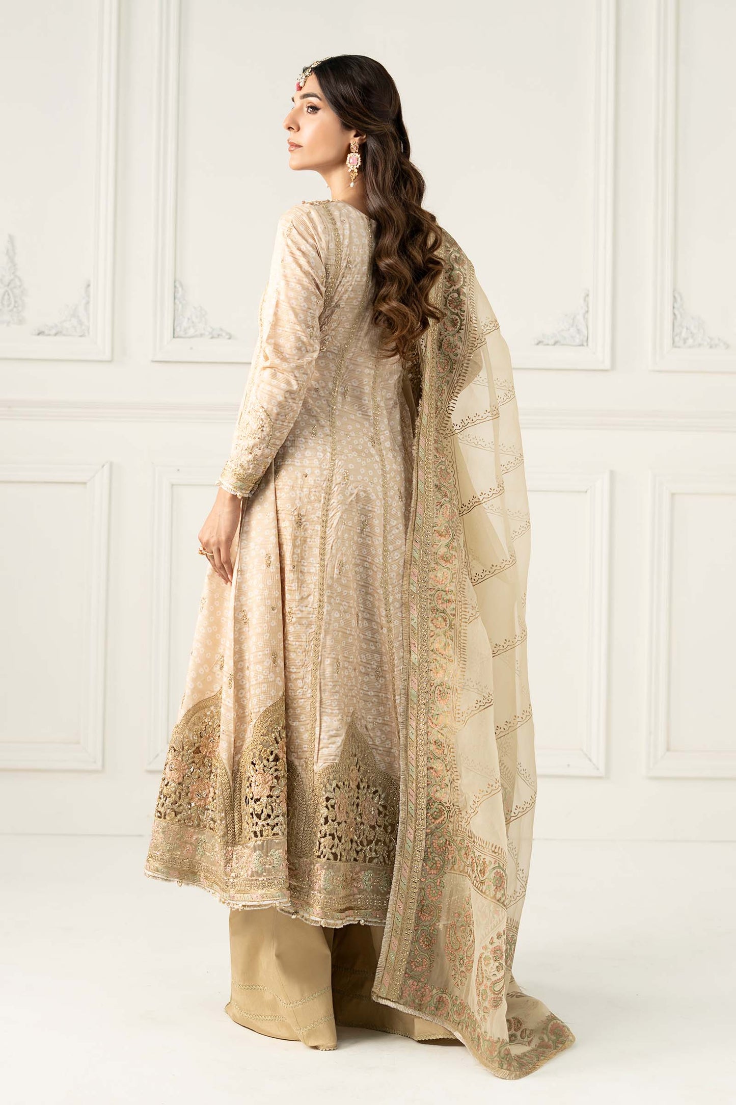 3 Piece Embroidered Raw Silk Suit