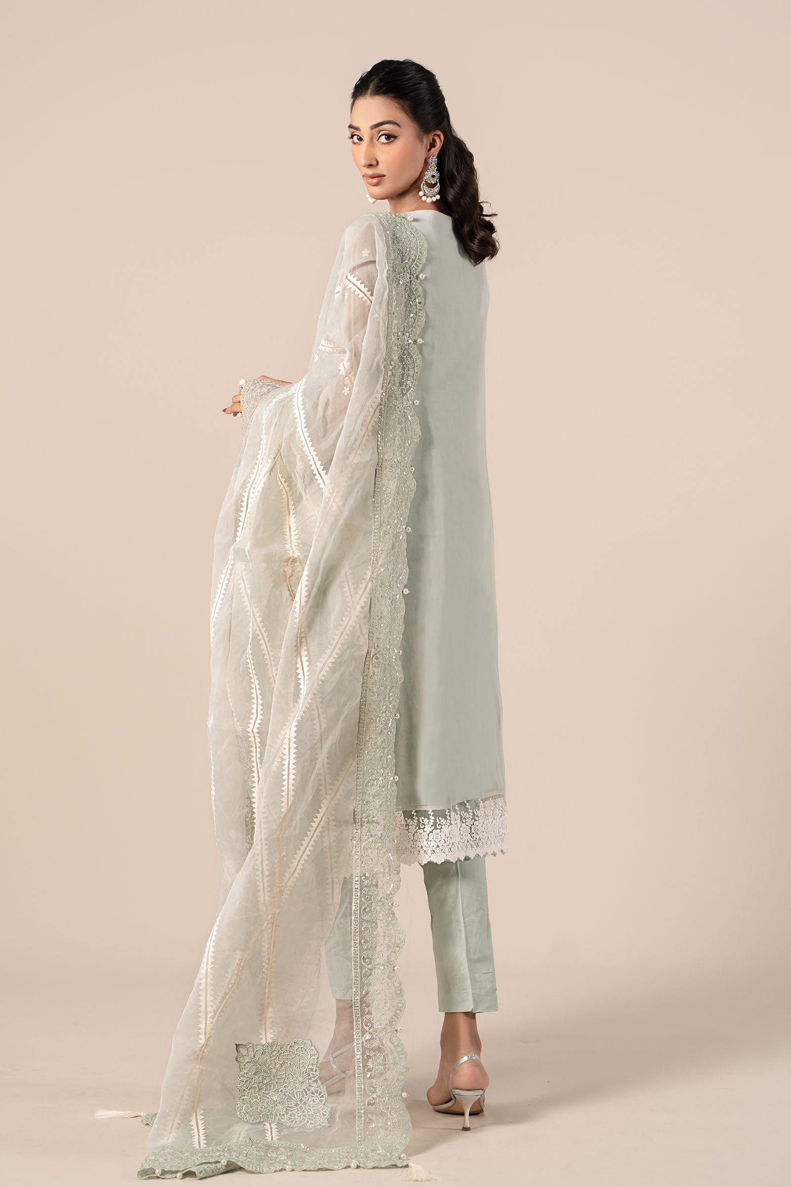 3 Piece Embroidered Chiffon Suit