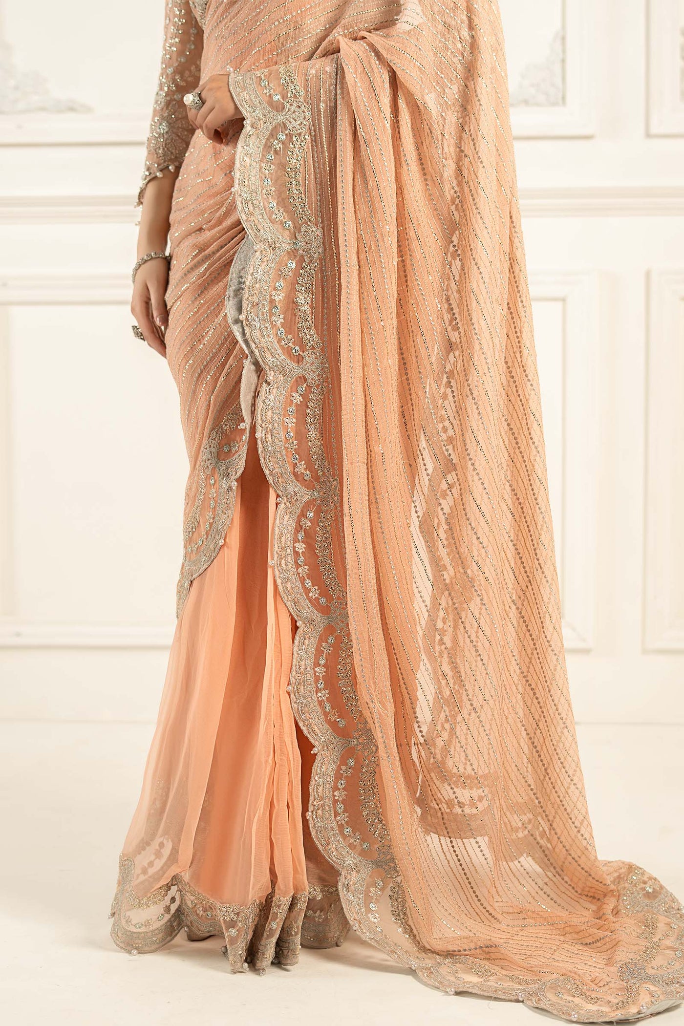 Embroidered Chiffon Saree