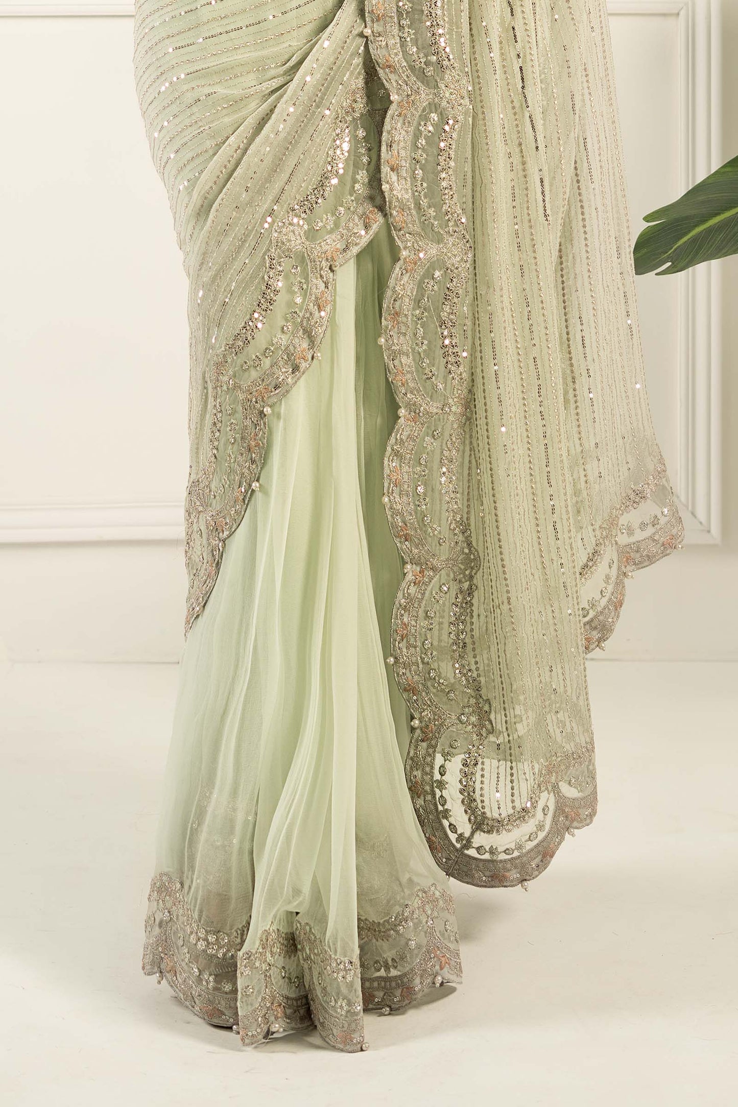 Embroidered Chiffon Saree