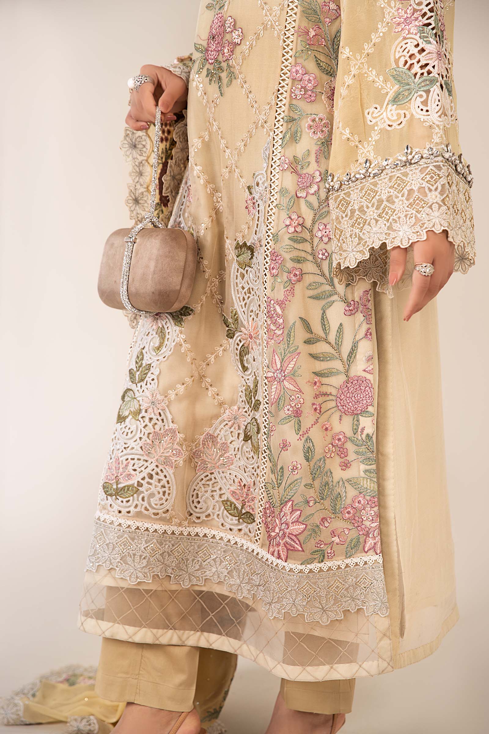 3 Piece Embroidered Chiffon Suit