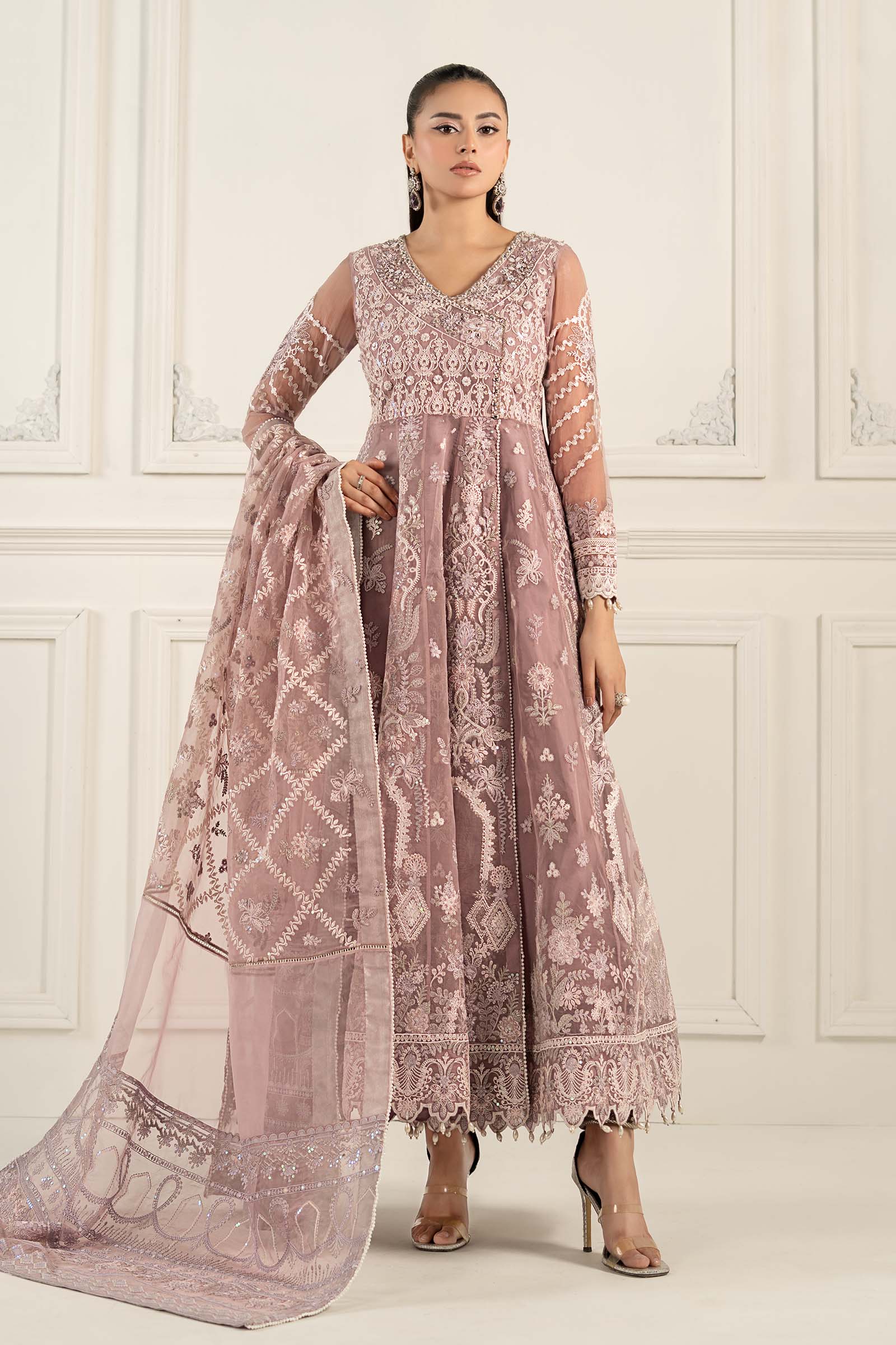 3 Piece Embroidered Organza Suit