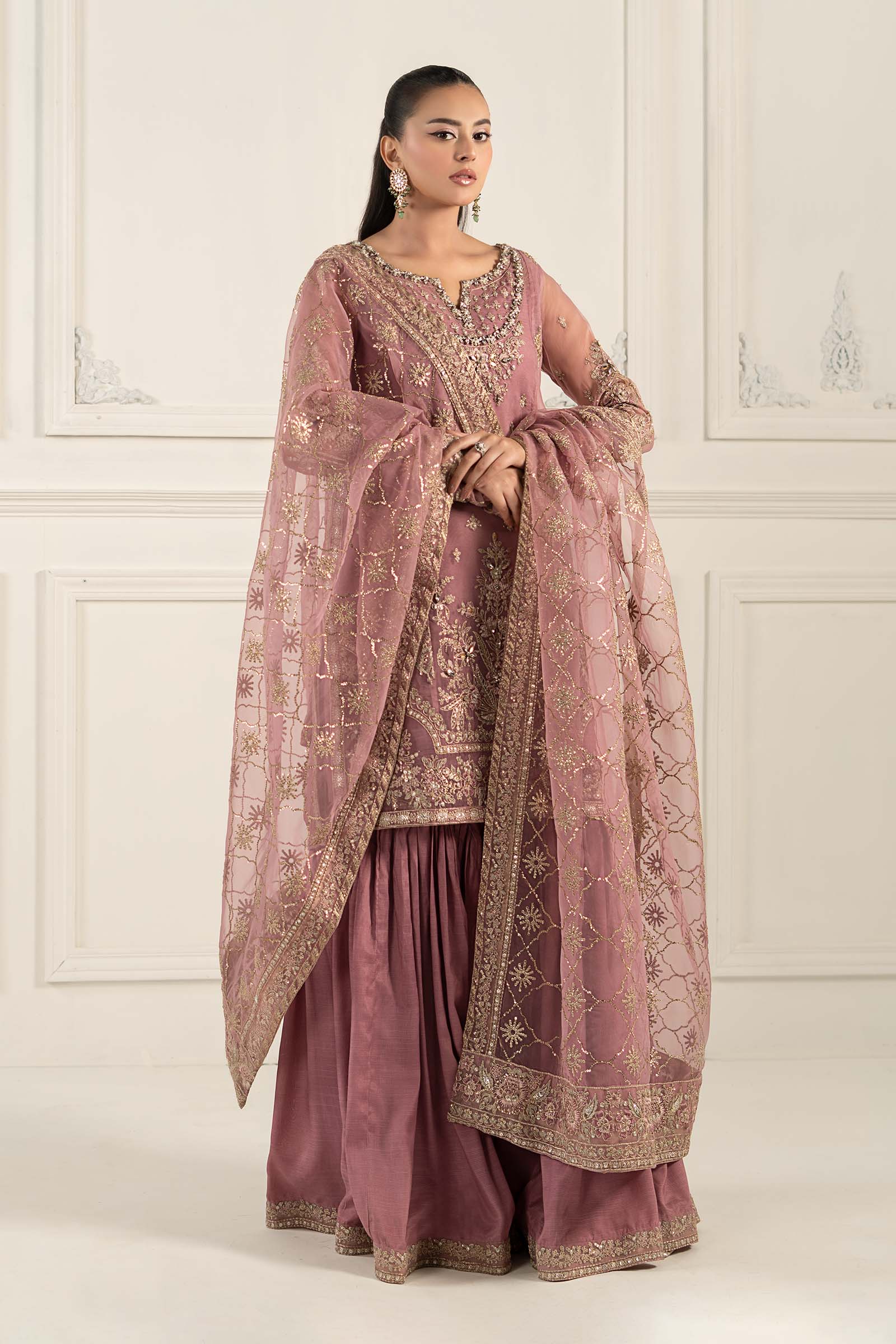 3 Piece Embroidered Organza Suit