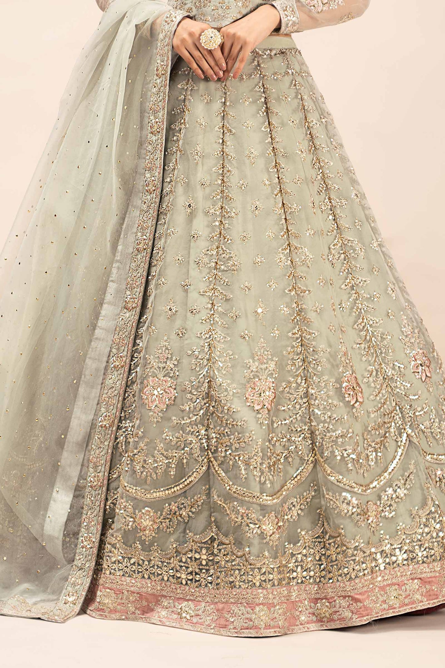 3 Piece Embroidered Organza Suit