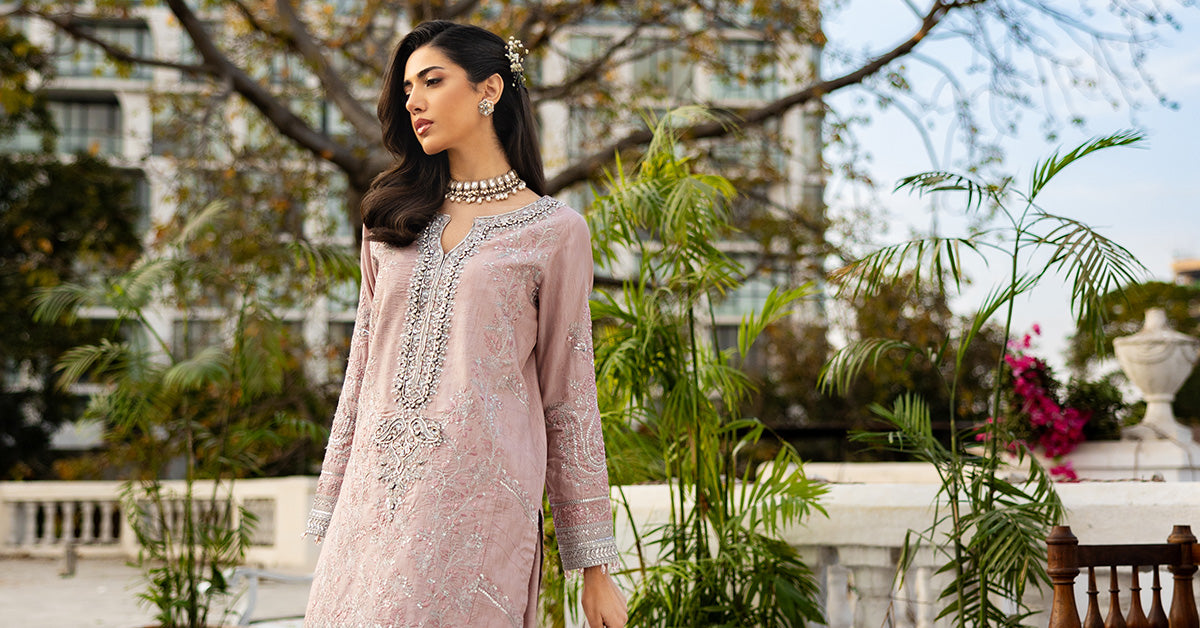 3 Piece Embroidered Raw Silk Suit