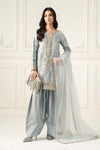 3 Piece Embroidered Raw Silk Suit