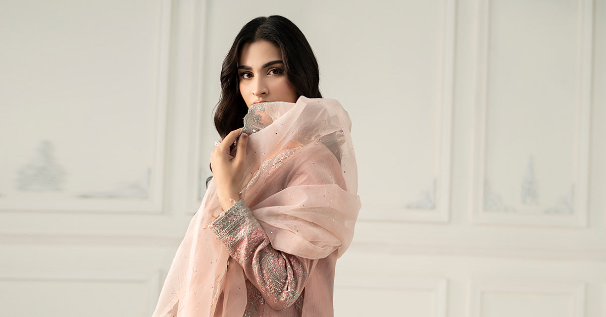 3 Piece Embroidered Raw Silk Suit