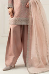 3 Piece Embroidered Raw Silk Suit