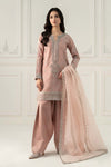 3 Piece Embroidered Raw Silk Suit