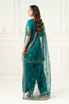 3 Piece Embroidered Raw Silk Suit