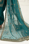 3 Piece Embroidered Raw Silk Suit